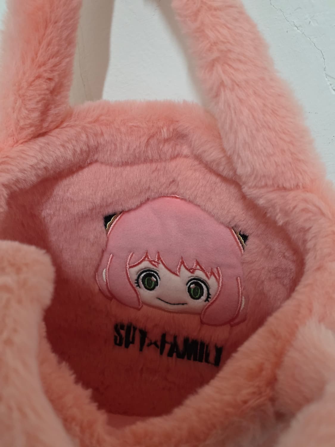 스파이패밀리  아냐  캐릭터 핑크 퍼토드백 22*20*10 택만뗀새거 상품이미지4
