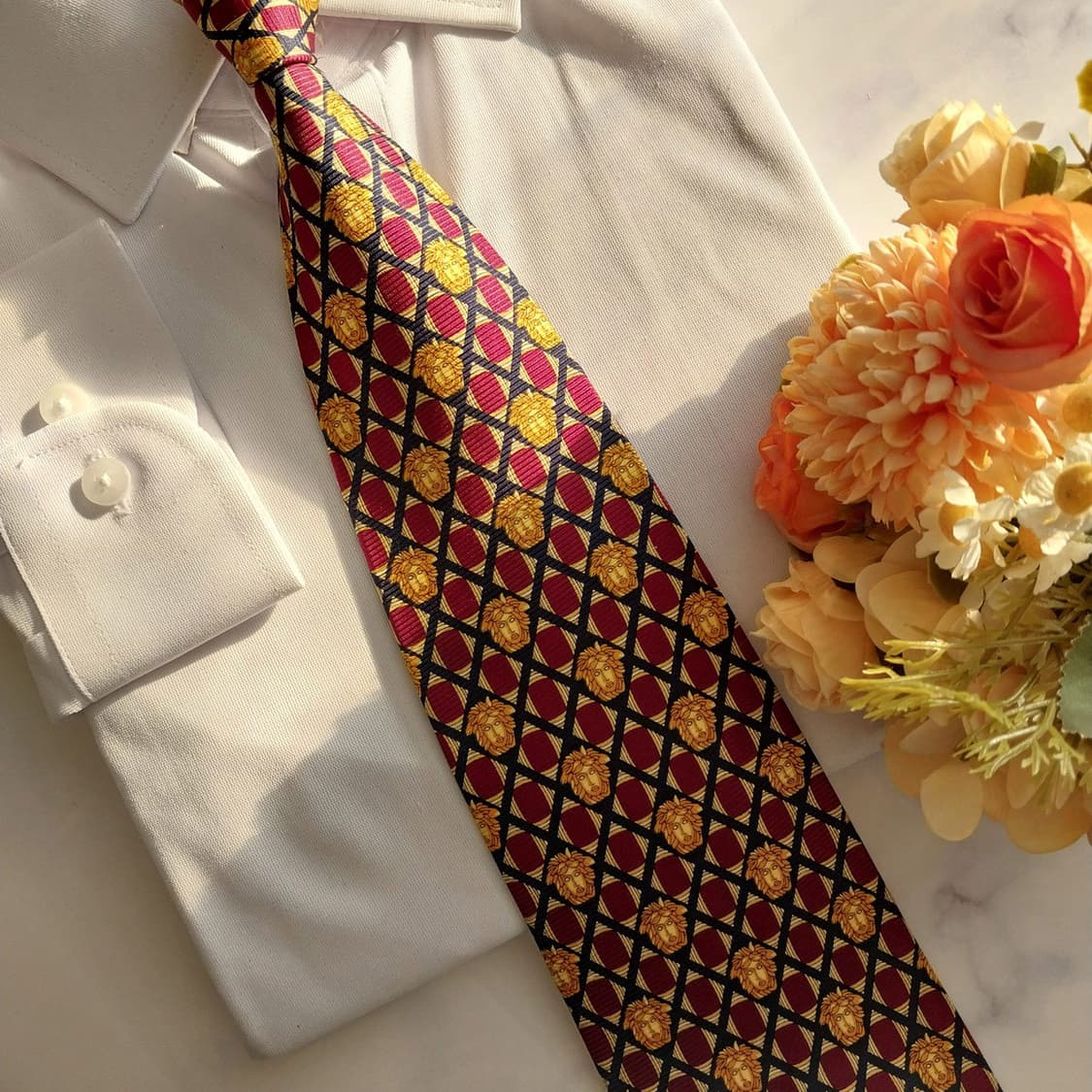 베르사체 실크 메두사 패턴 넥타이 9.9cm A~B등급 K1394
 상품이미지9