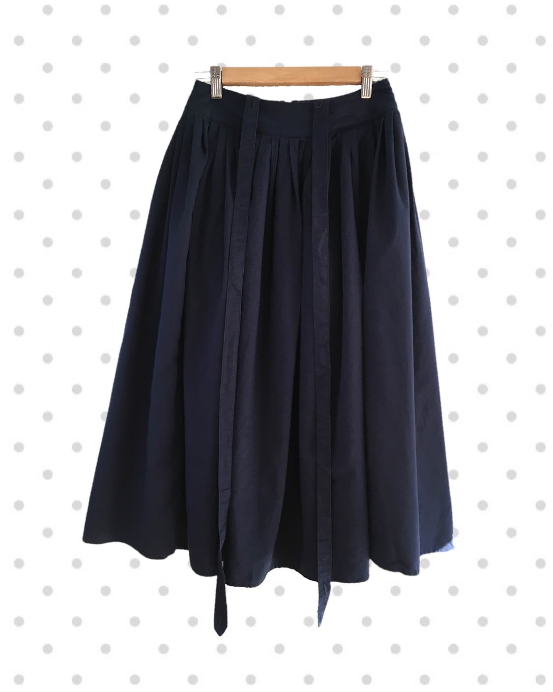 vintage pleated volume long skirt navy 상품이미지5