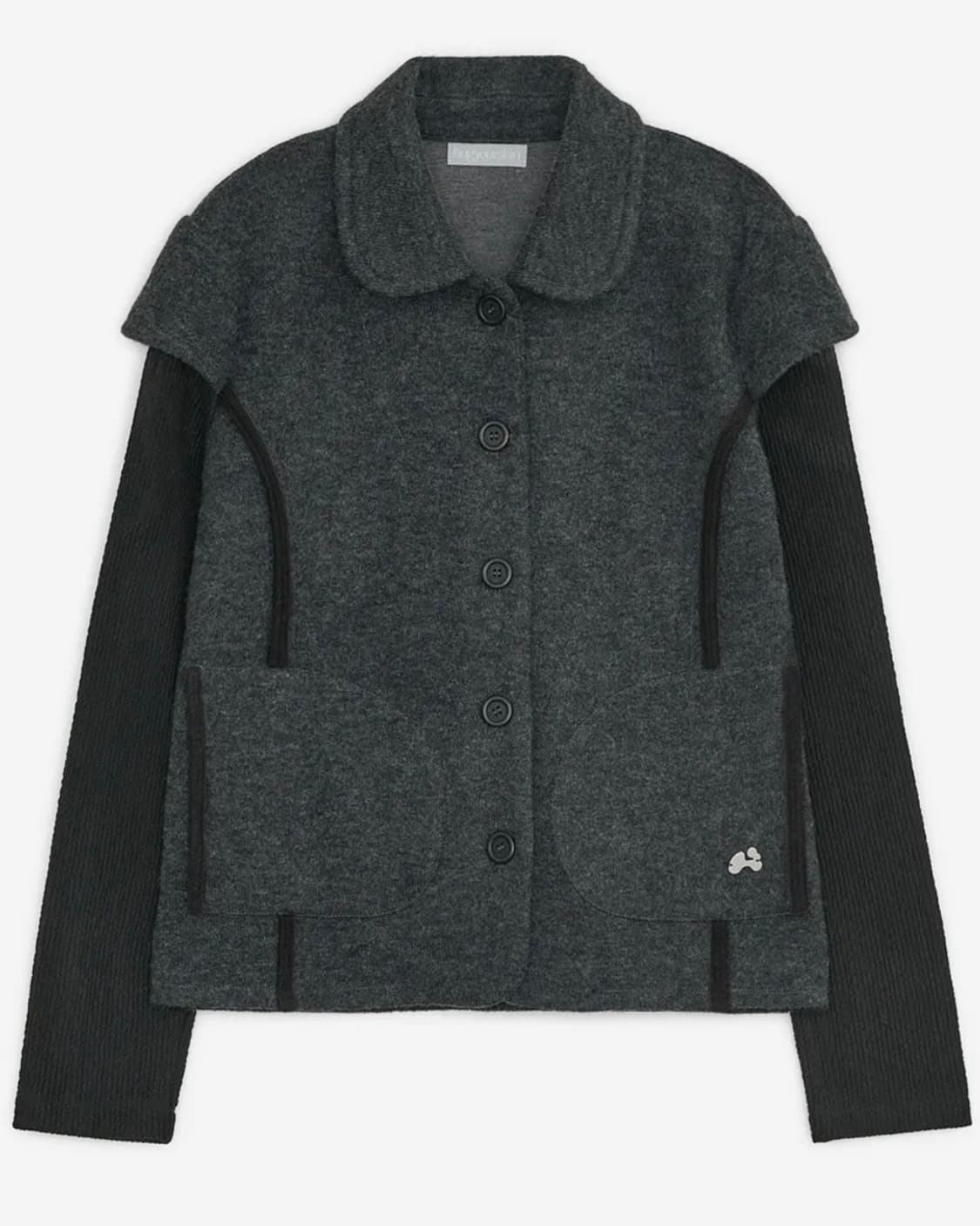 허그유어스킨 라운드 카라 니트 자켓(차콜) 상품이미지1