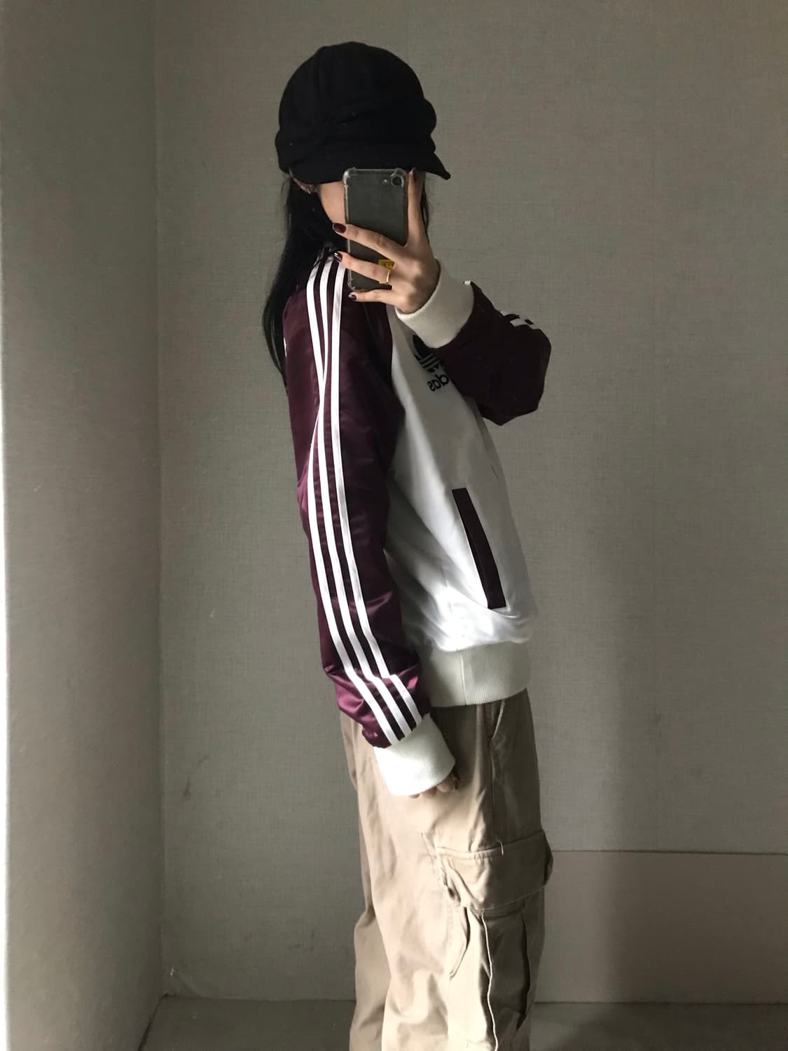 아디다스 니고베어 버건디 점퍼 상품이미지5