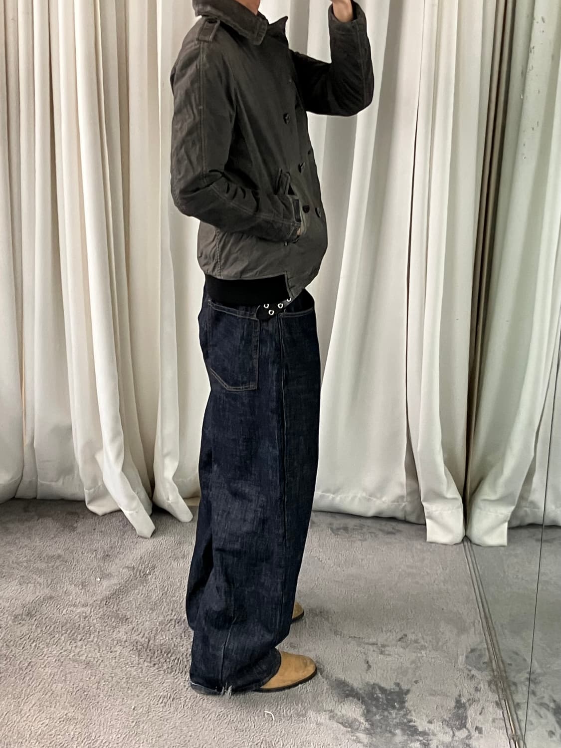 Diesel 디젤 빈티지 가공 라이더 블루종 자켓 S 상품이미지8