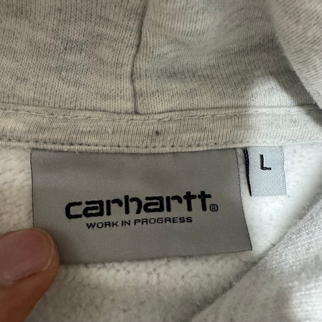 칼하트 WIP 화이트 그레이 후드티 상품이미지4