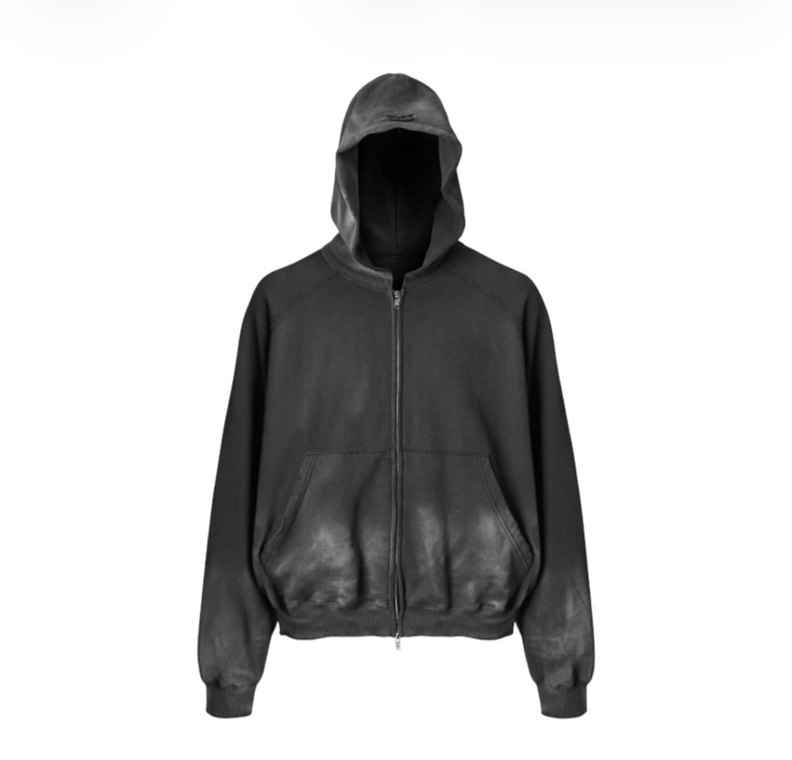 [2] 파아카이브 파프롬왓 워시드 후드 집업 블랙 상품이미지1