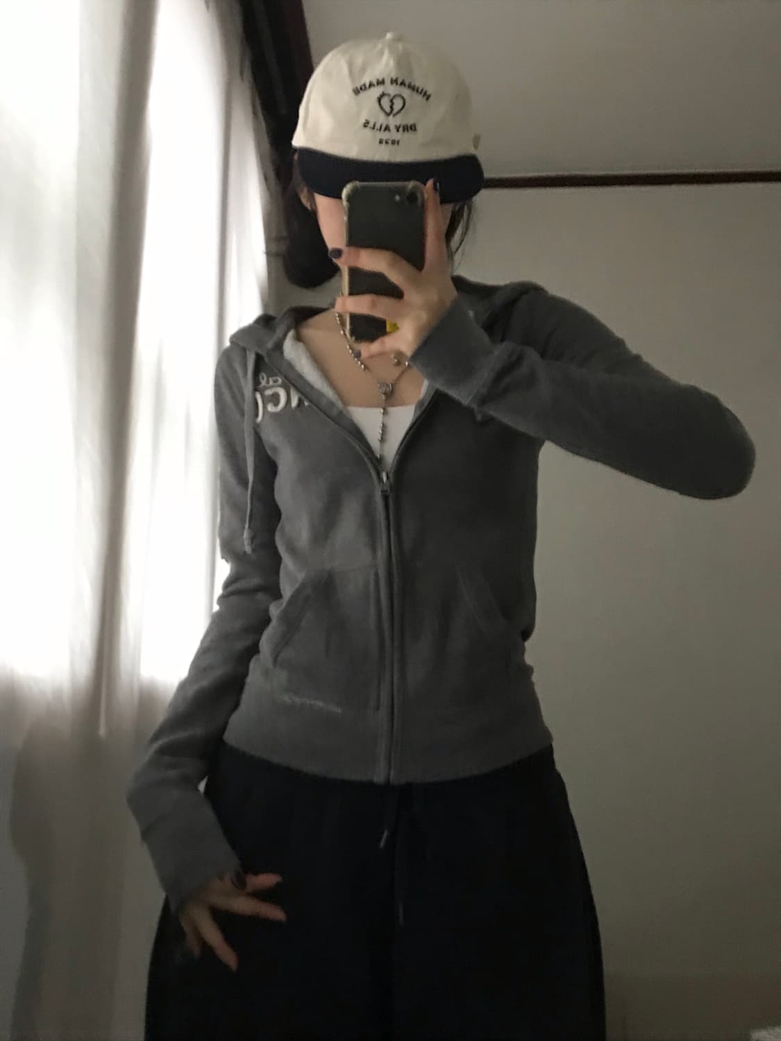 홀리스터 그레이 딱붙핏 후드집업 상품이미지3