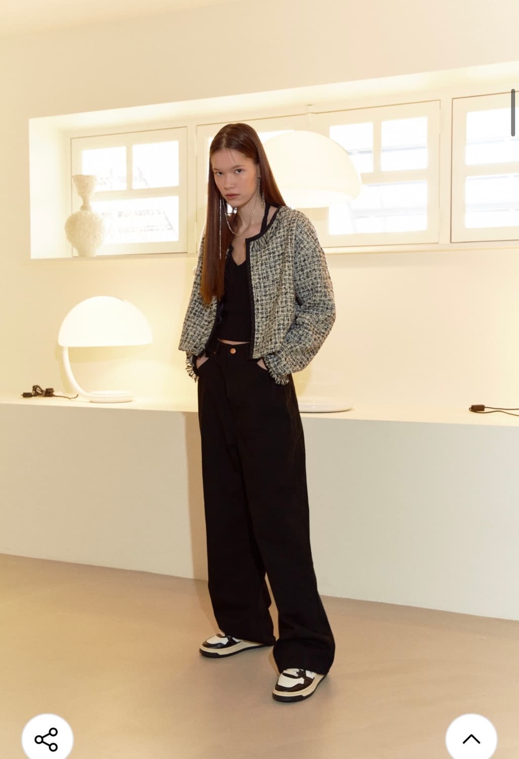 소프트서울 프린지 크롭 트위드 자켓 [블랙] 상품이미지1