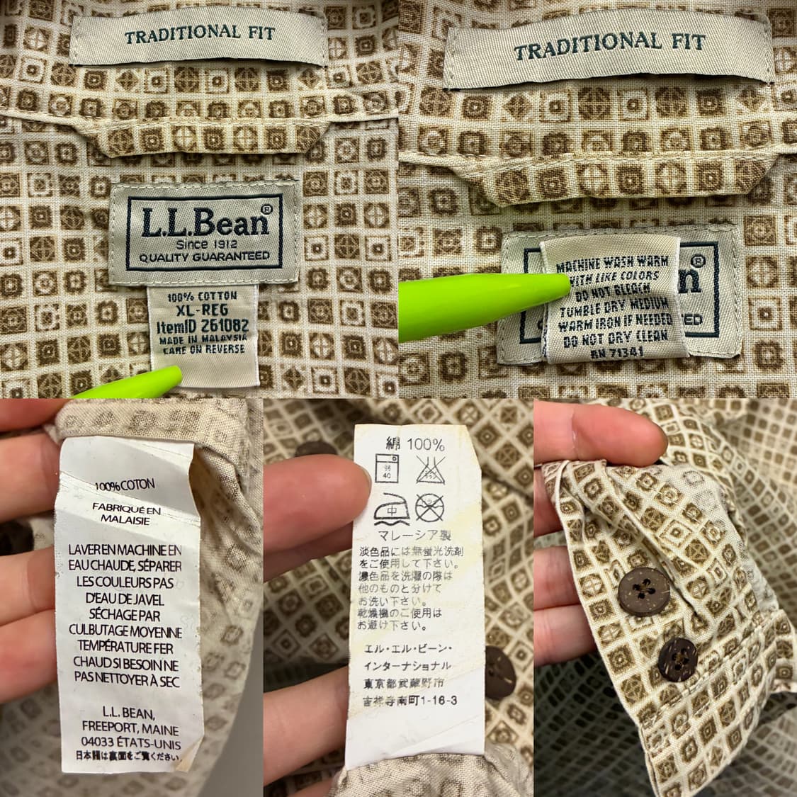 (XL/110)L.L.Bean 엘엘빈 빈티지 하와이안 오픈카라 반팔셔츠 상품이미지10