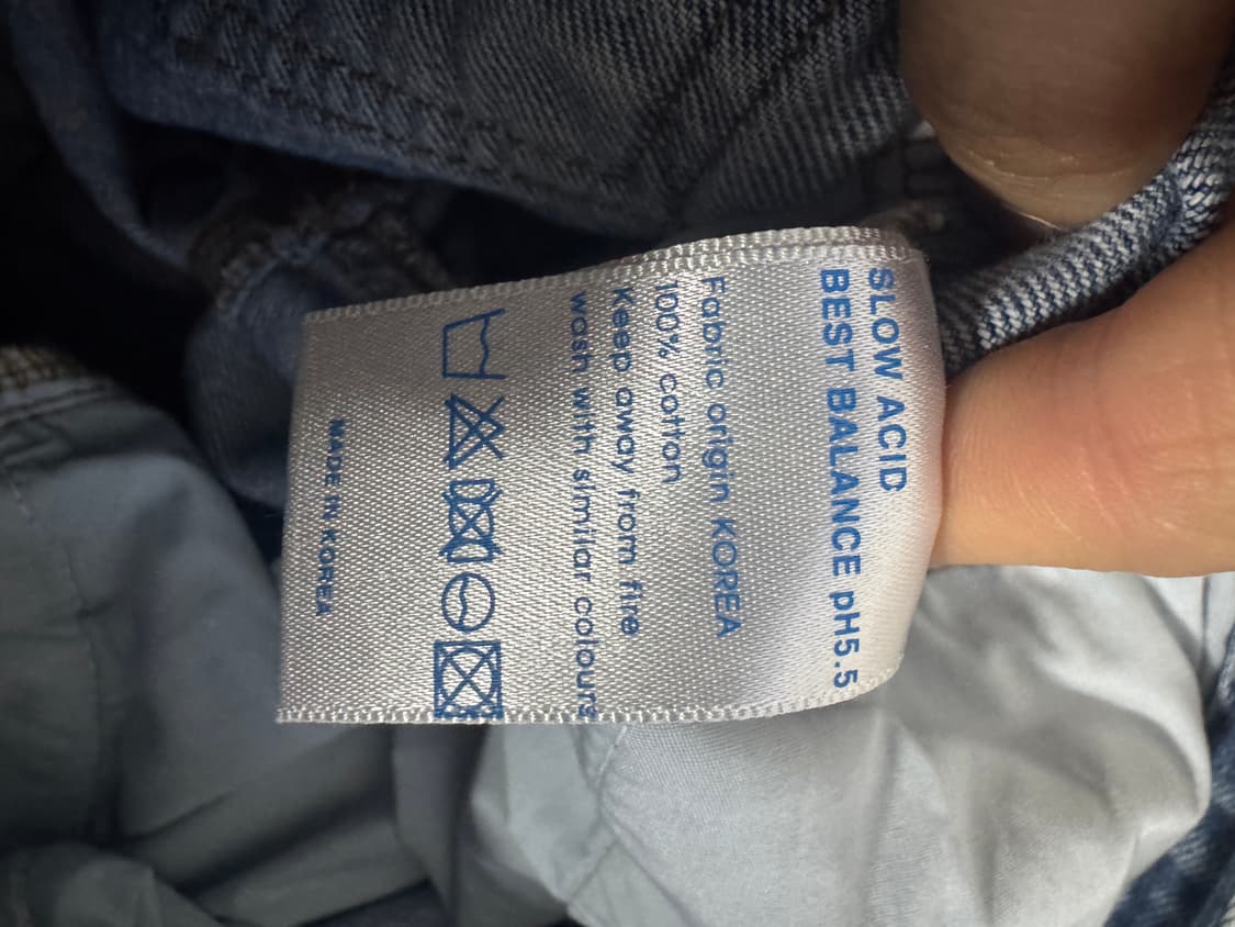 슬로우애시드 앵글 데미지 워싱 코튼 데님팬츠 33인치 상품이미지4