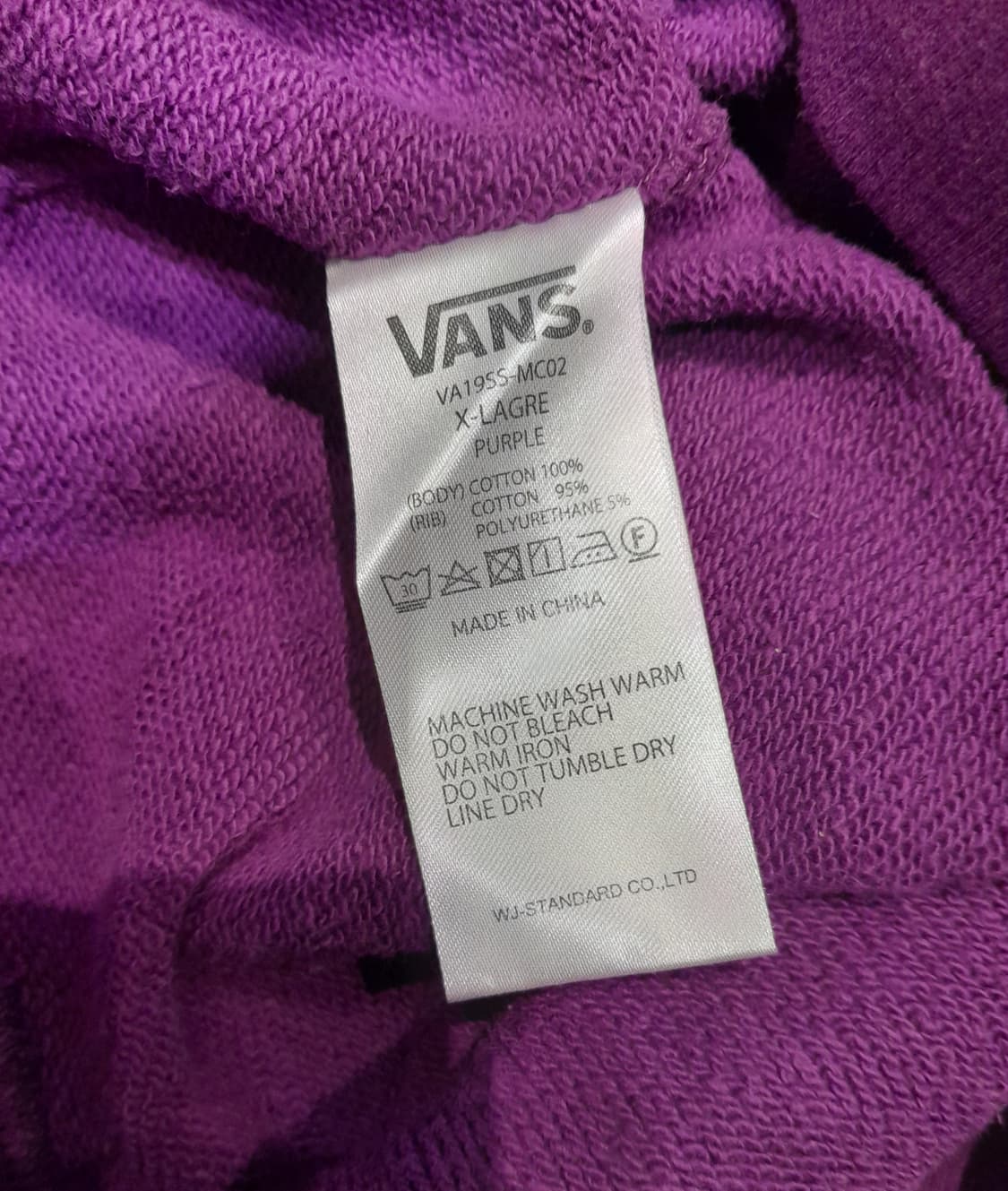 💥(새상품)  반스 자수 플레임 일판매장 후드 퍼플 (XL) 상품이미지9