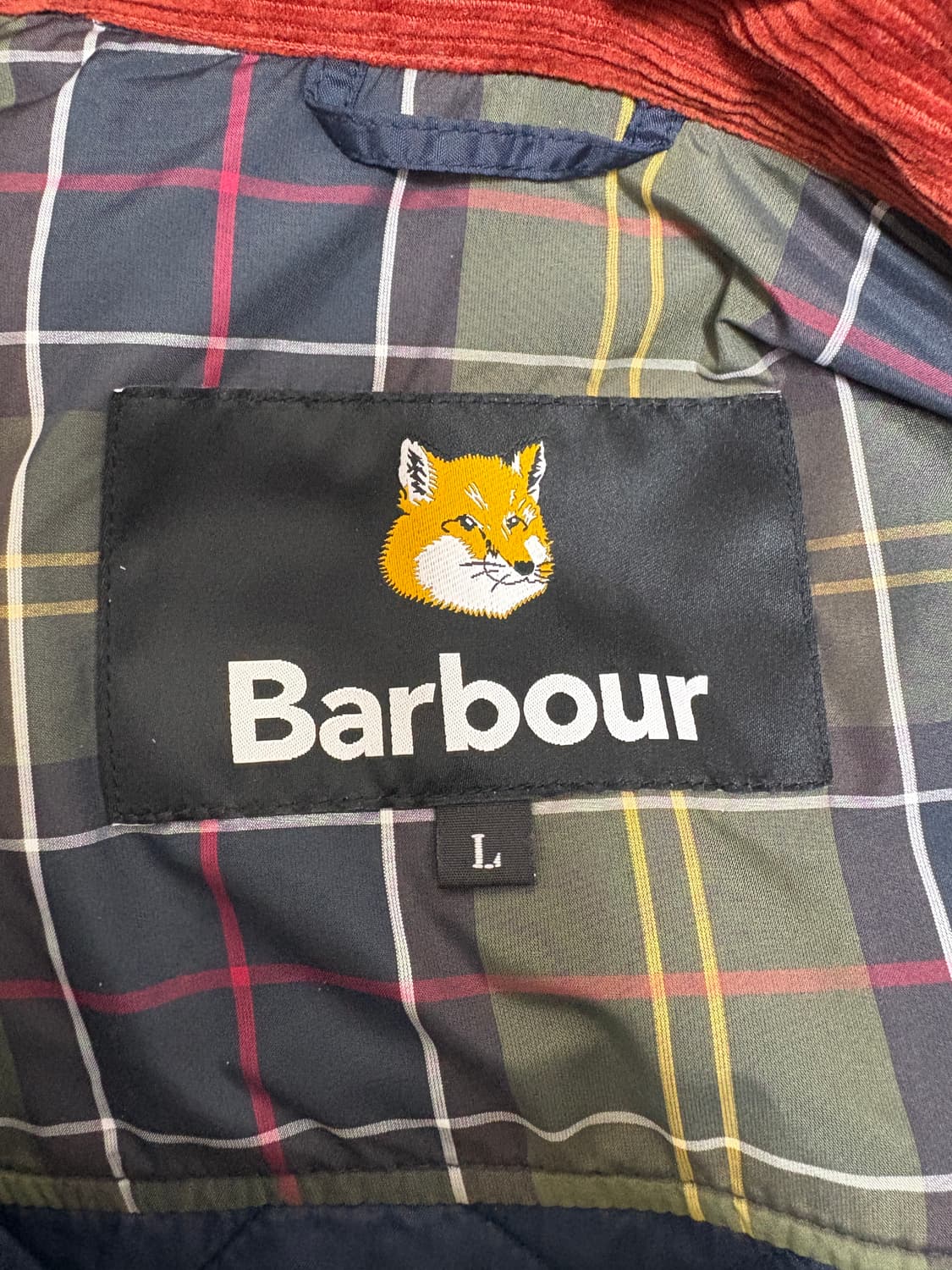 메종키츠네 바버 콜라보 퀄팅 자켓 네이비 L(105) 상품이미지7