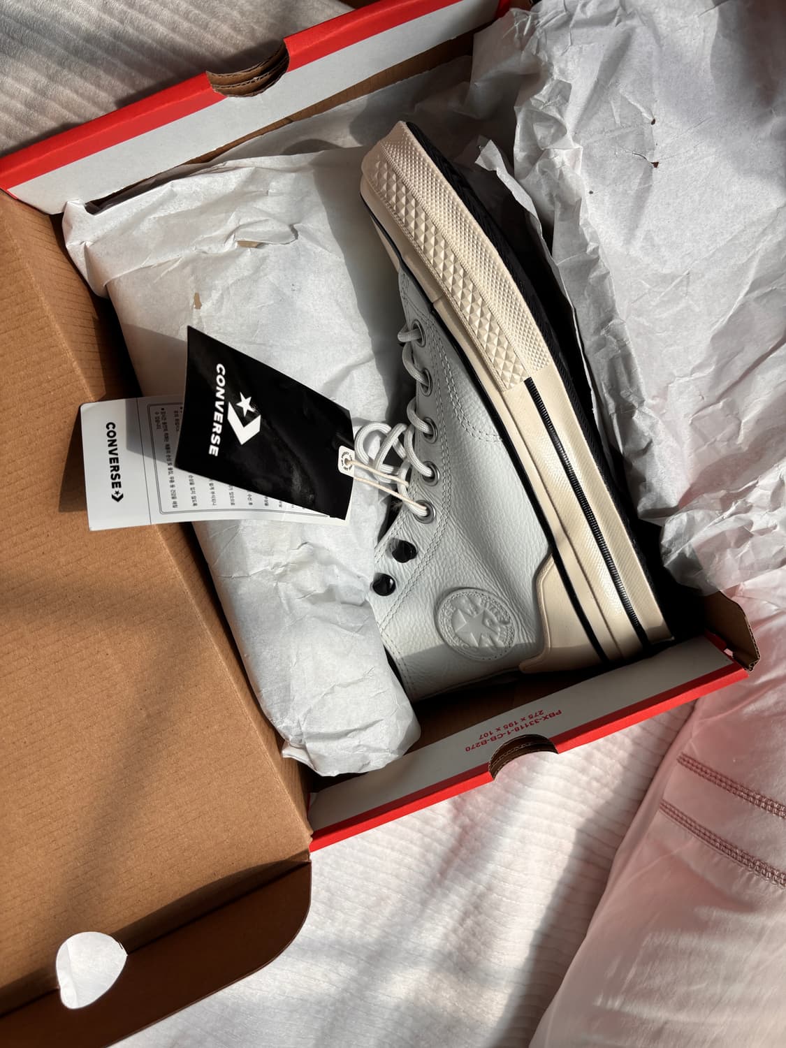 컨버스 척70 하이 레더 화이트 230 새상품 상품이미지3