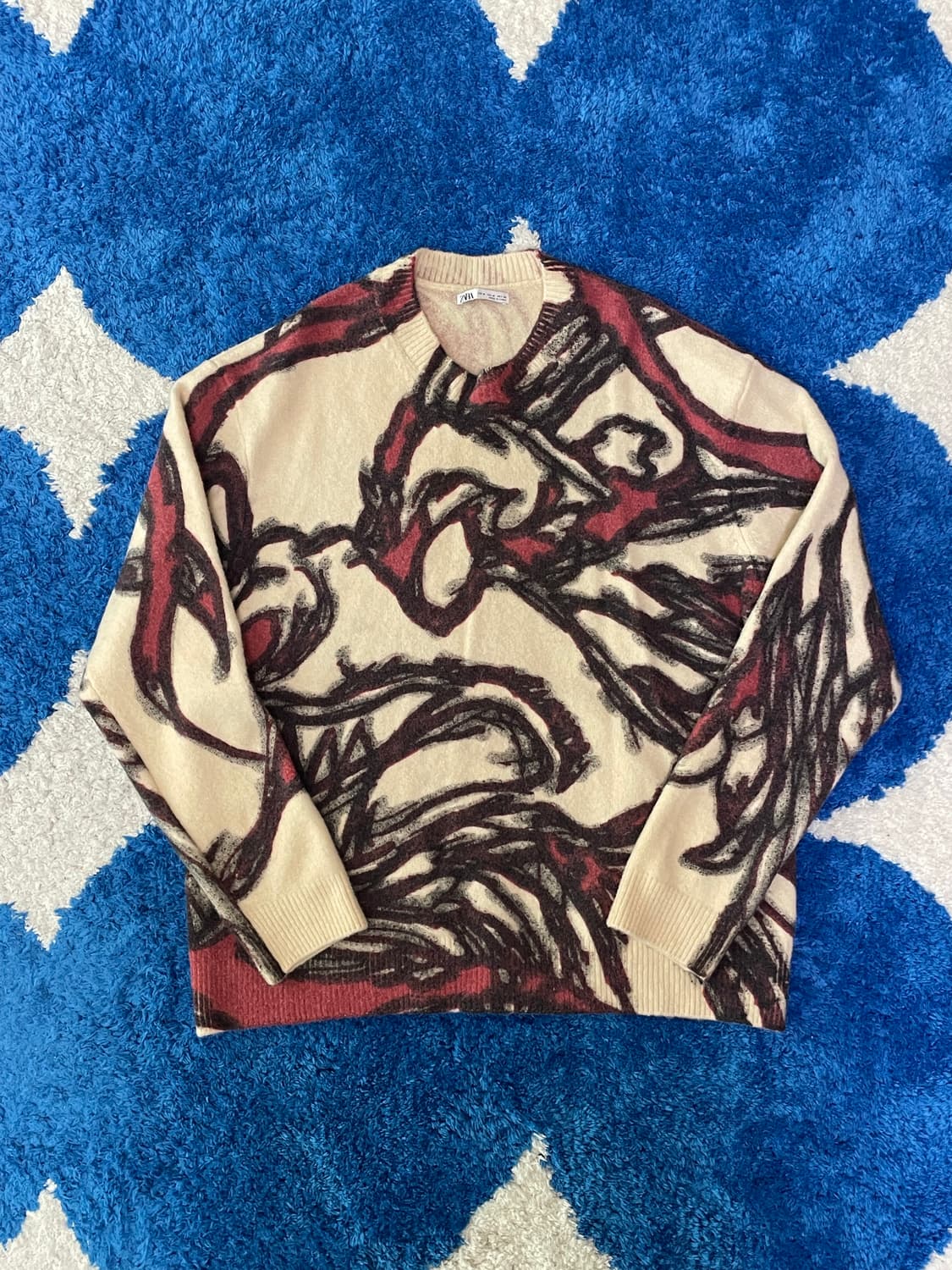 ZARA 패턴 니트 M 상품이미지1