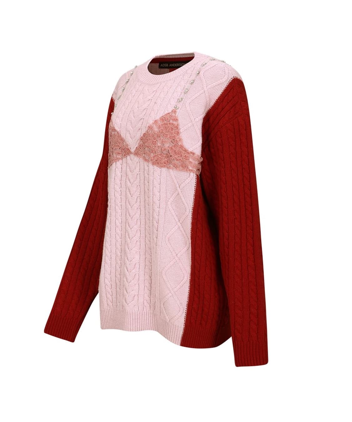 앤더슨벨 레이스 란제리 보이프렌드핏 니트 atb1183w(PINK) 상품이미지5