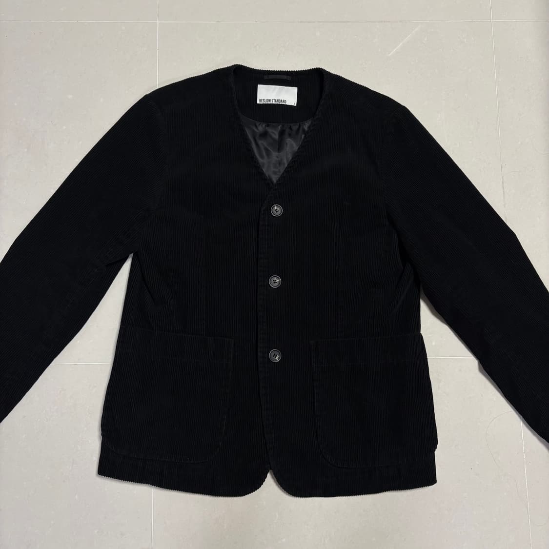 정품 비슬로우 블랙 코듀로이 셋업 카라리스 자켓 벨티드 팬츠 세트 상품이미지4