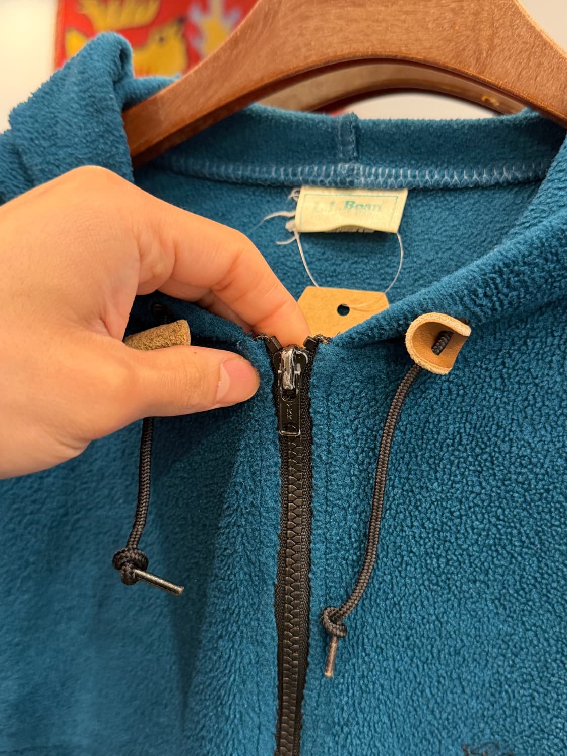 80-90s L.L.Bean 엘엘빈 플리스 후드 집업 자켓 상품이미지3