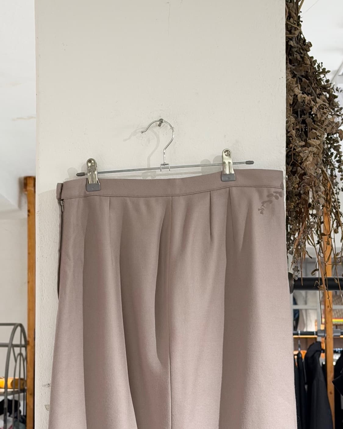 크리스찬 디올 핑크베이지 울 미디 스커트 상품이미지5