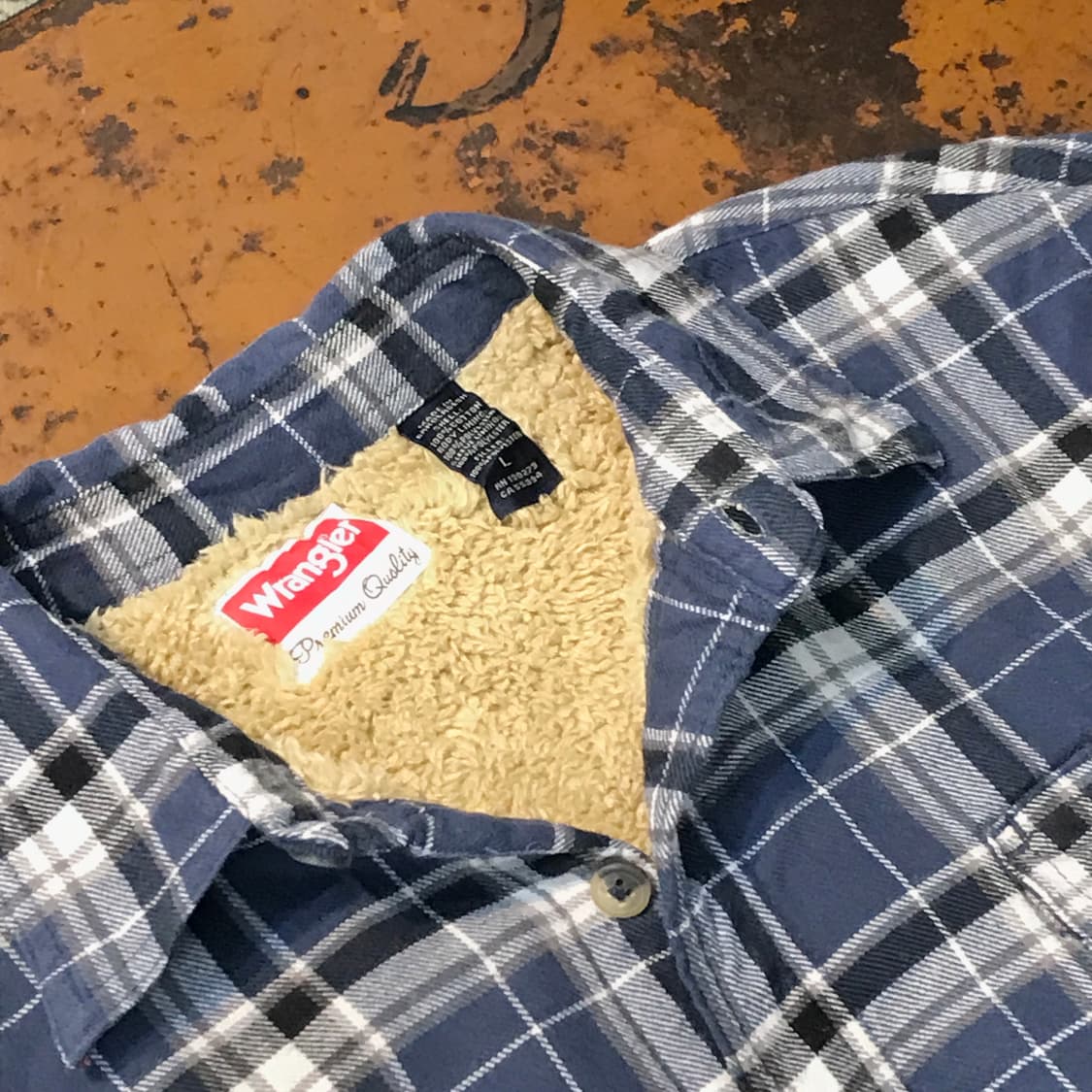 랭글러 라이트 네이비 타탄 체크 양털 셰르파 자켓 남성 110  상품이미지4
