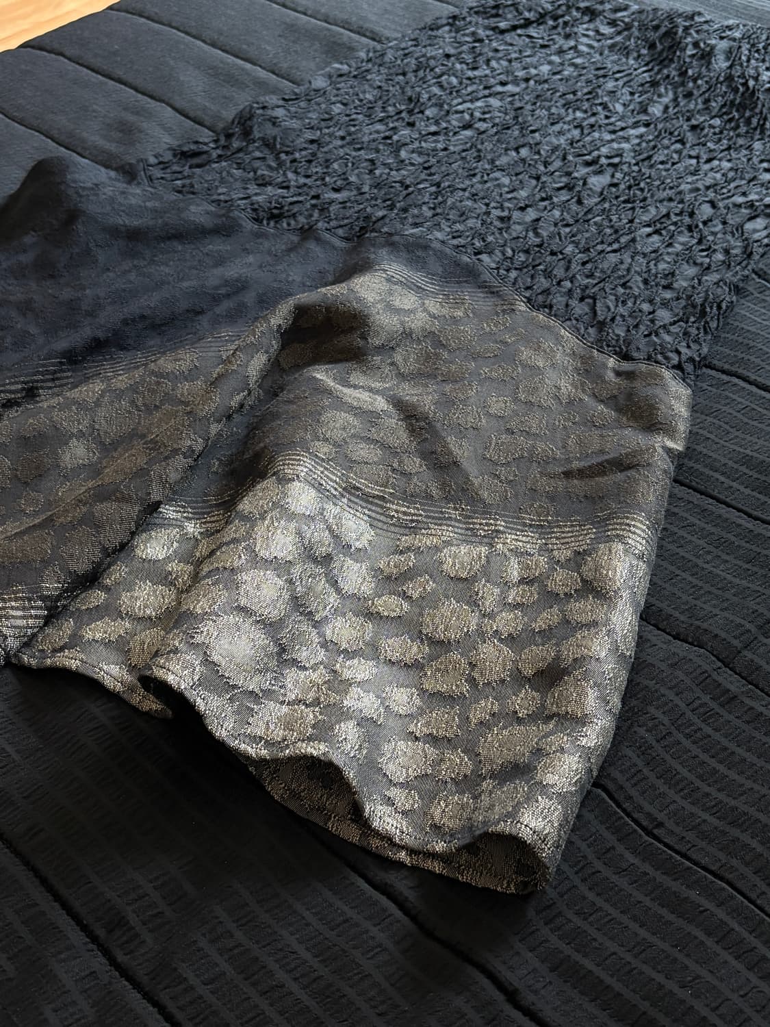 블랙 믹스 롱 스커트 상품이미지3