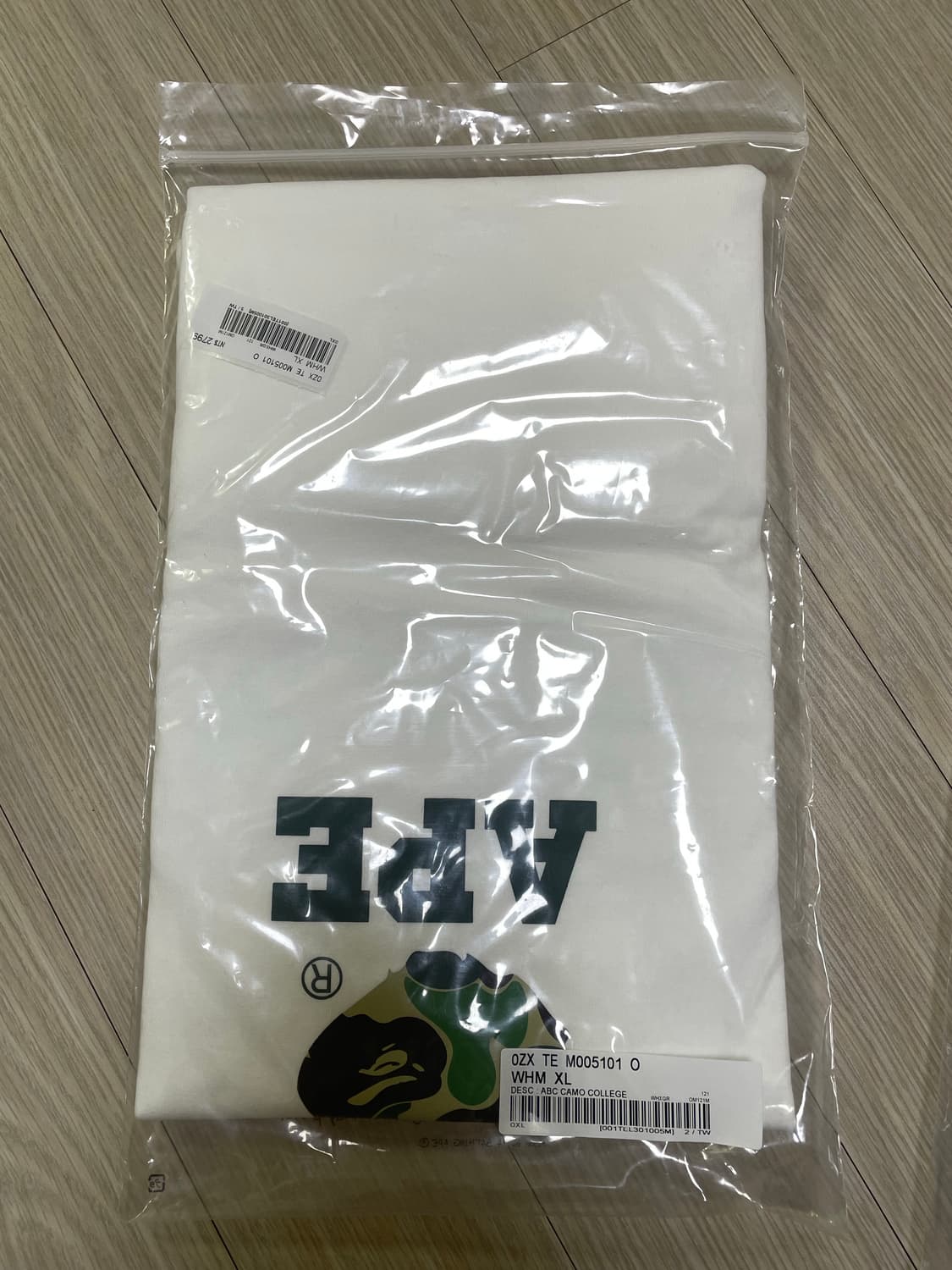 베이프 ABC 카모 컬리지 화이트그린 XL 상품이미지3