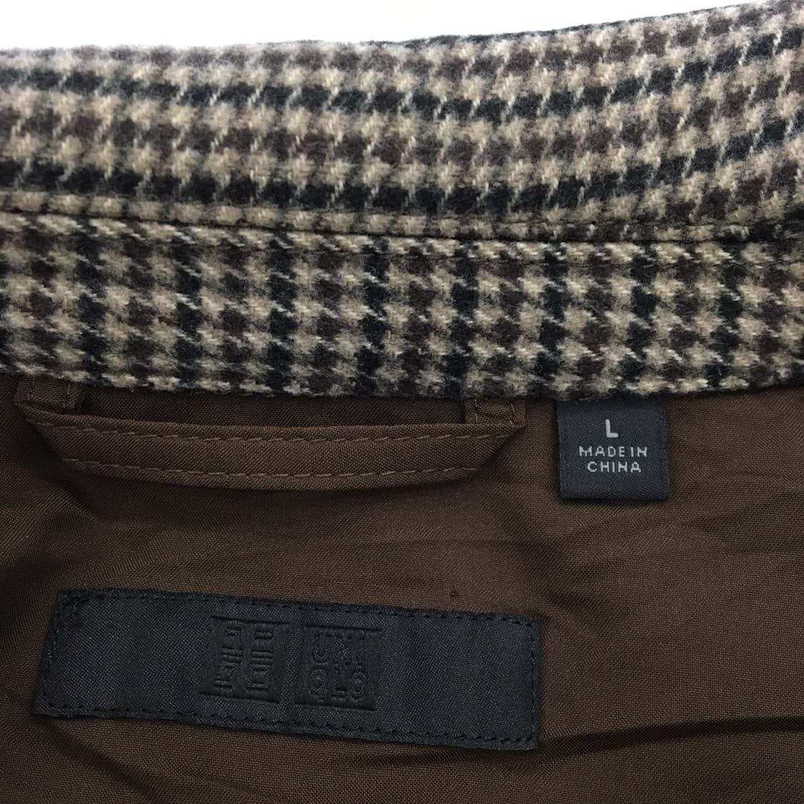 유니클로 하운드투스 체크 블루종점퍼 L 상품이미지5