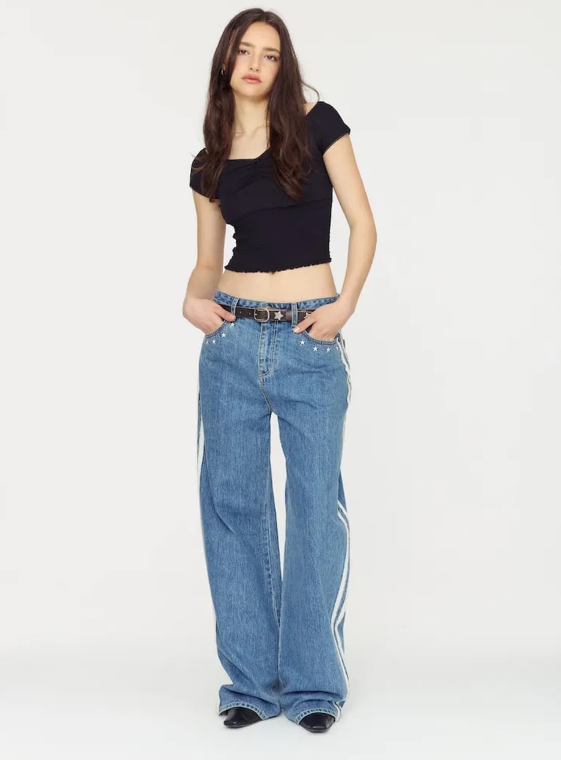 새제품) 글로니 indio 루즈 핏 데님 진 S 이시안착용 상품이미지4