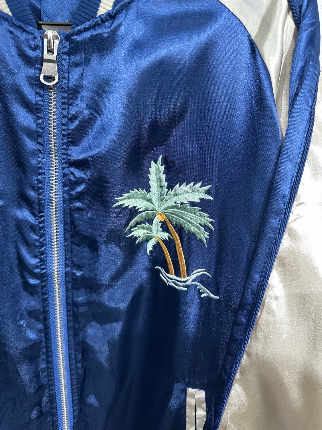 Jpn 일본빈티지 재패니즈 오리엔탈 야자수 네이비 스카잔 자켓 상품이미지9