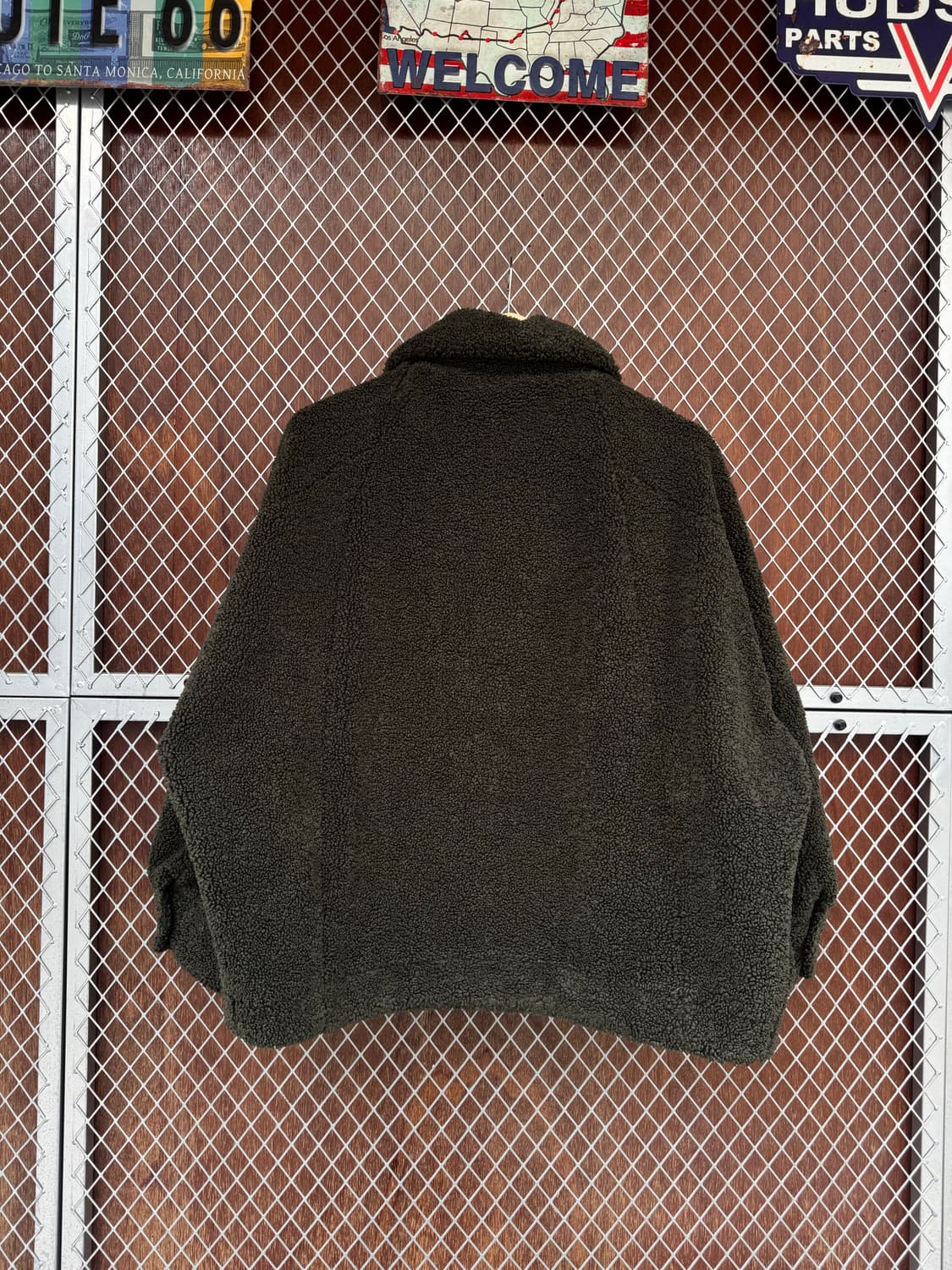 자라 시어링 쉐르파 뽀글이 포켓 오버핏 카키 에코 퍼 자켓 L 상품이미지9