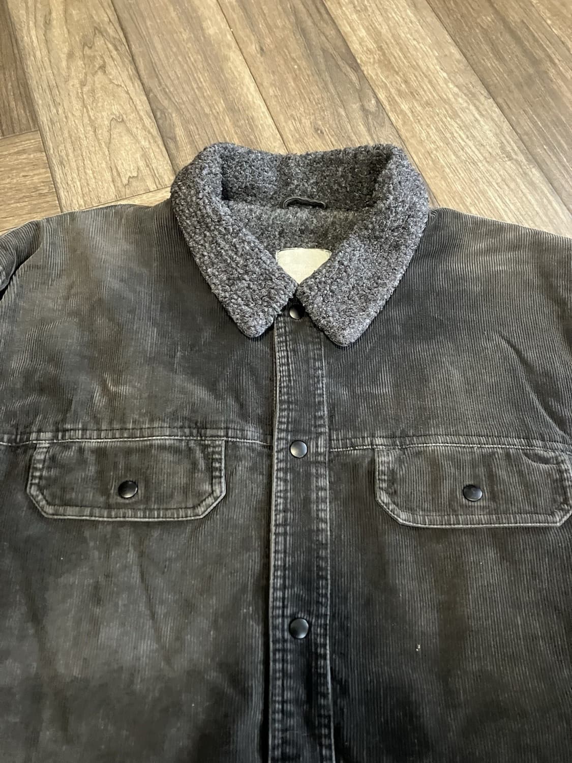 90s 스투시 코듀로이 셰르파 트러커 자켓 블랙 상품이미지2