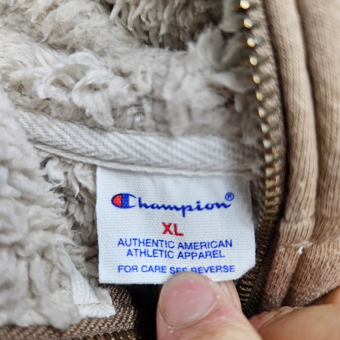 챔피온 투웨이 지퍼 쉐르파 후드 집업 XL 상품이미지7