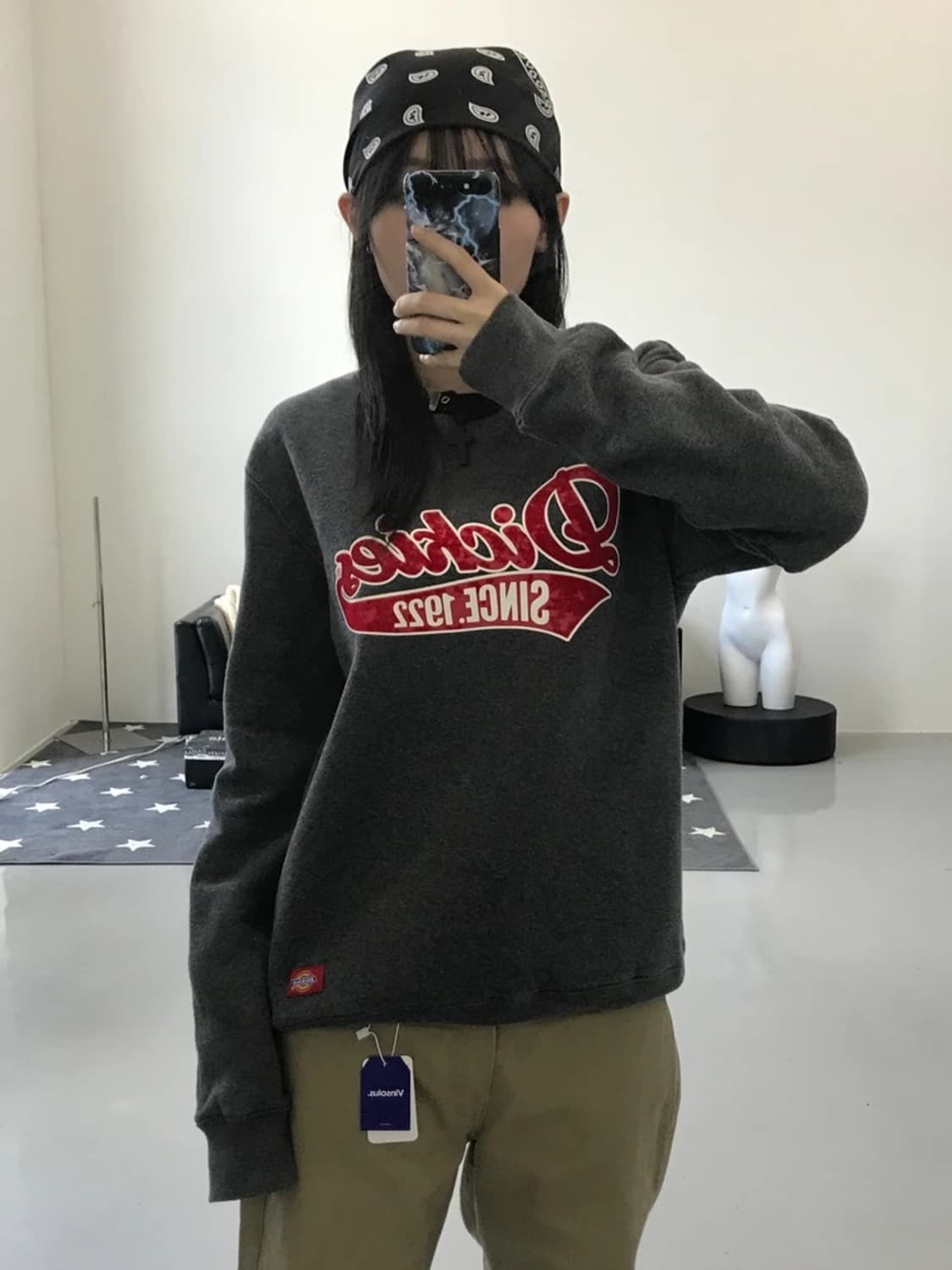 디키즈 그레이 로고 맨투맨 상품이미지1