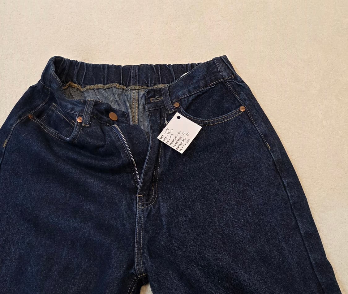 뒷 허리 밴딩 와이드 청바지 상품이미지4