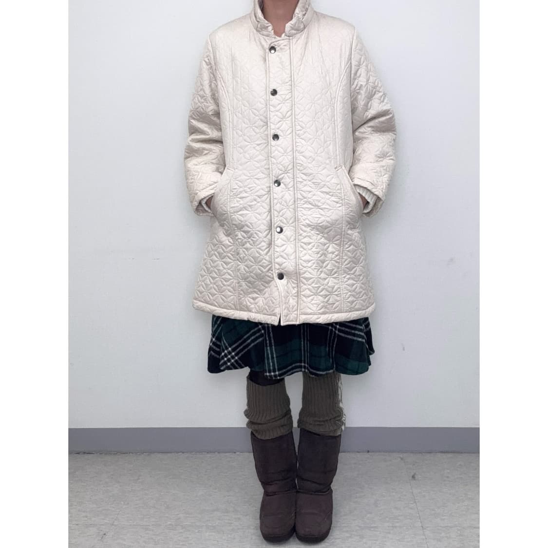 빈티지 아이보리 퀄팅 점퍼 상품이미지2