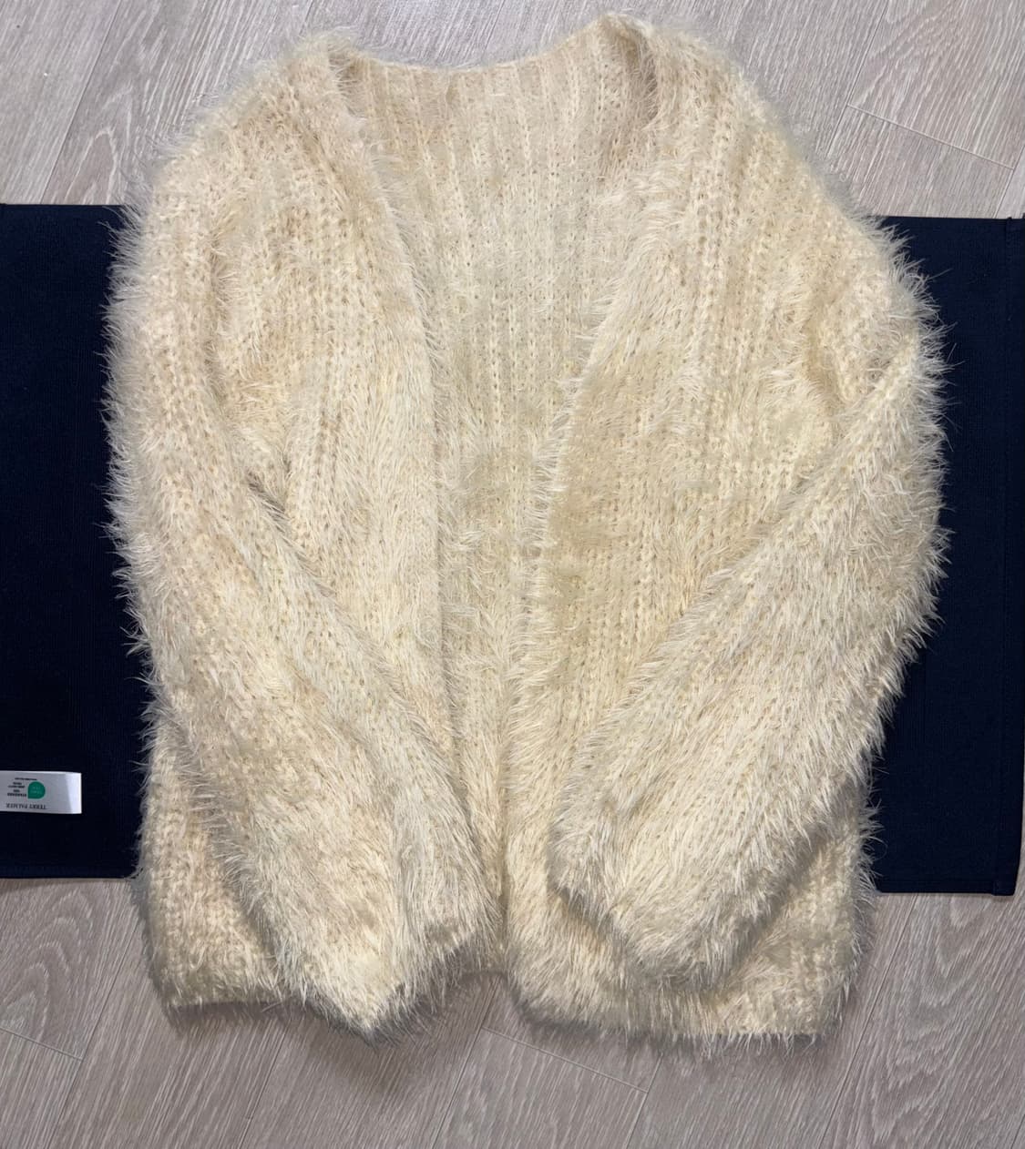아이보리 앙고라 퍼 오픈 가디건 상품이미지1