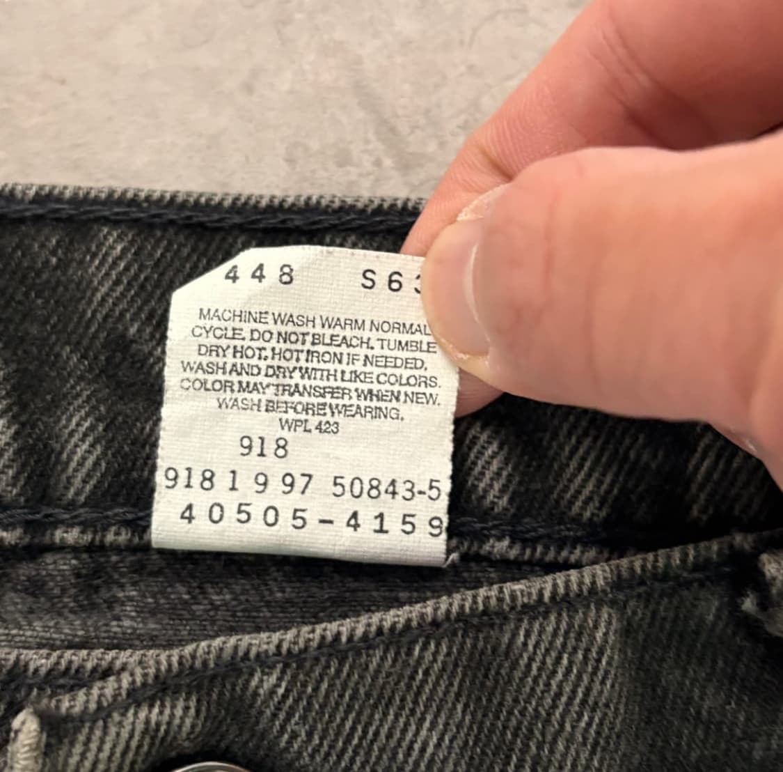 [36/30] 90s USA 리바이스 505 오랜지탭 블랙 흑청   상품이미지6