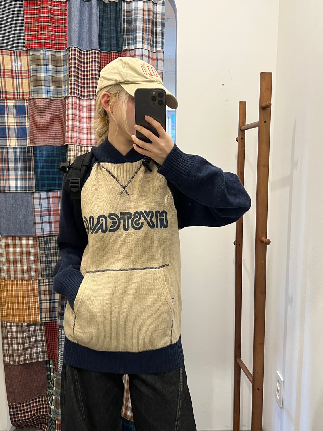 히스테릭글래머 네이비 니트 후드티 상품이미지5