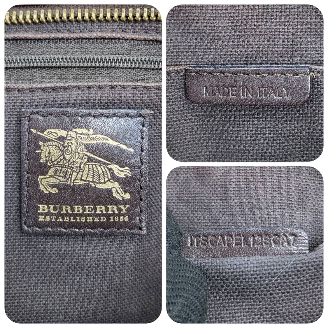 정품 버버리 헤이마켓 체크 브라운 레더 숄더백 상품이미지9