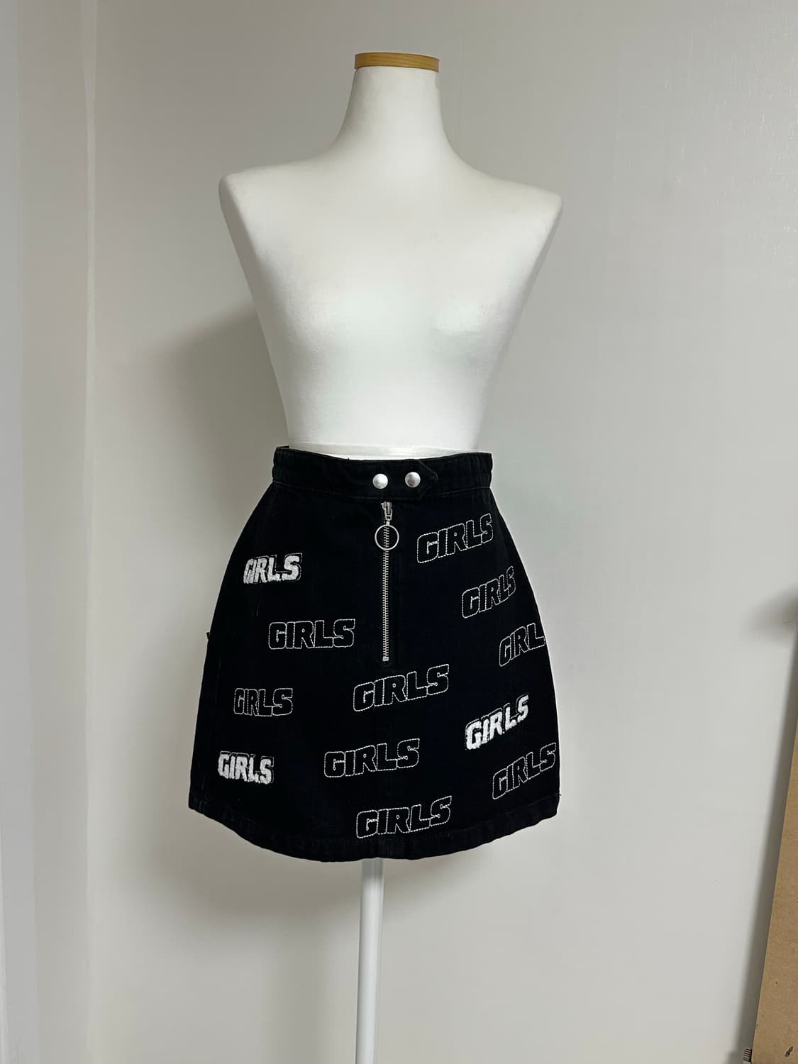 Topshop 걸스 패턴 블랙 데님 자켓 스커트 셋업 상품이미지4