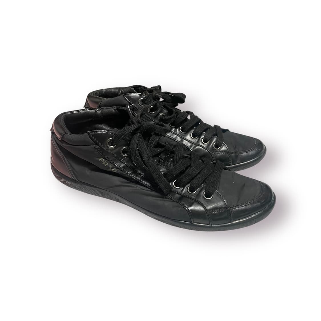 270) 프라다 스포츠 레더 나일론 미드탑 스니커즈 상품이미지2