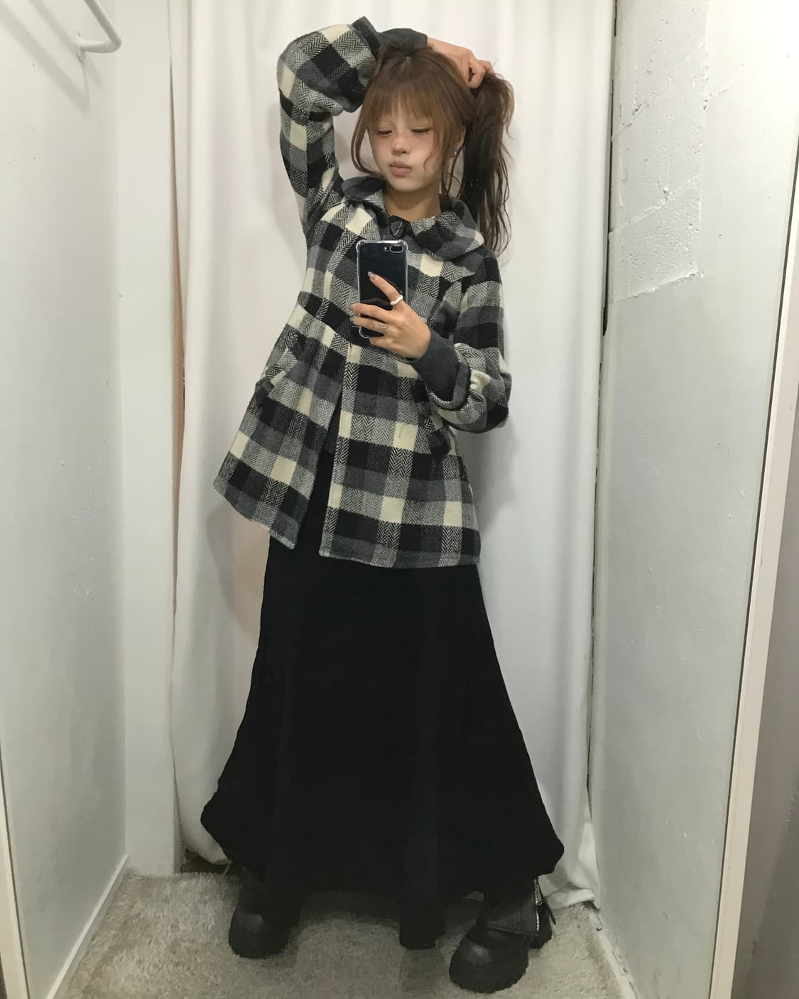 🫧큐트 체크 코트 코디 세트 🫧 상품이미지1