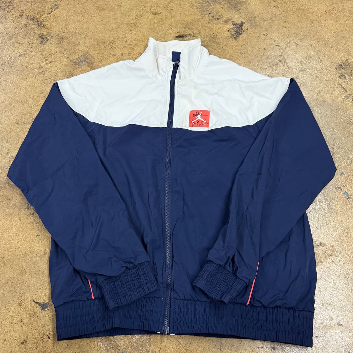 [정품/M] 조던 네이비 화이트 바람막이 자켓 b19 상품이미지2