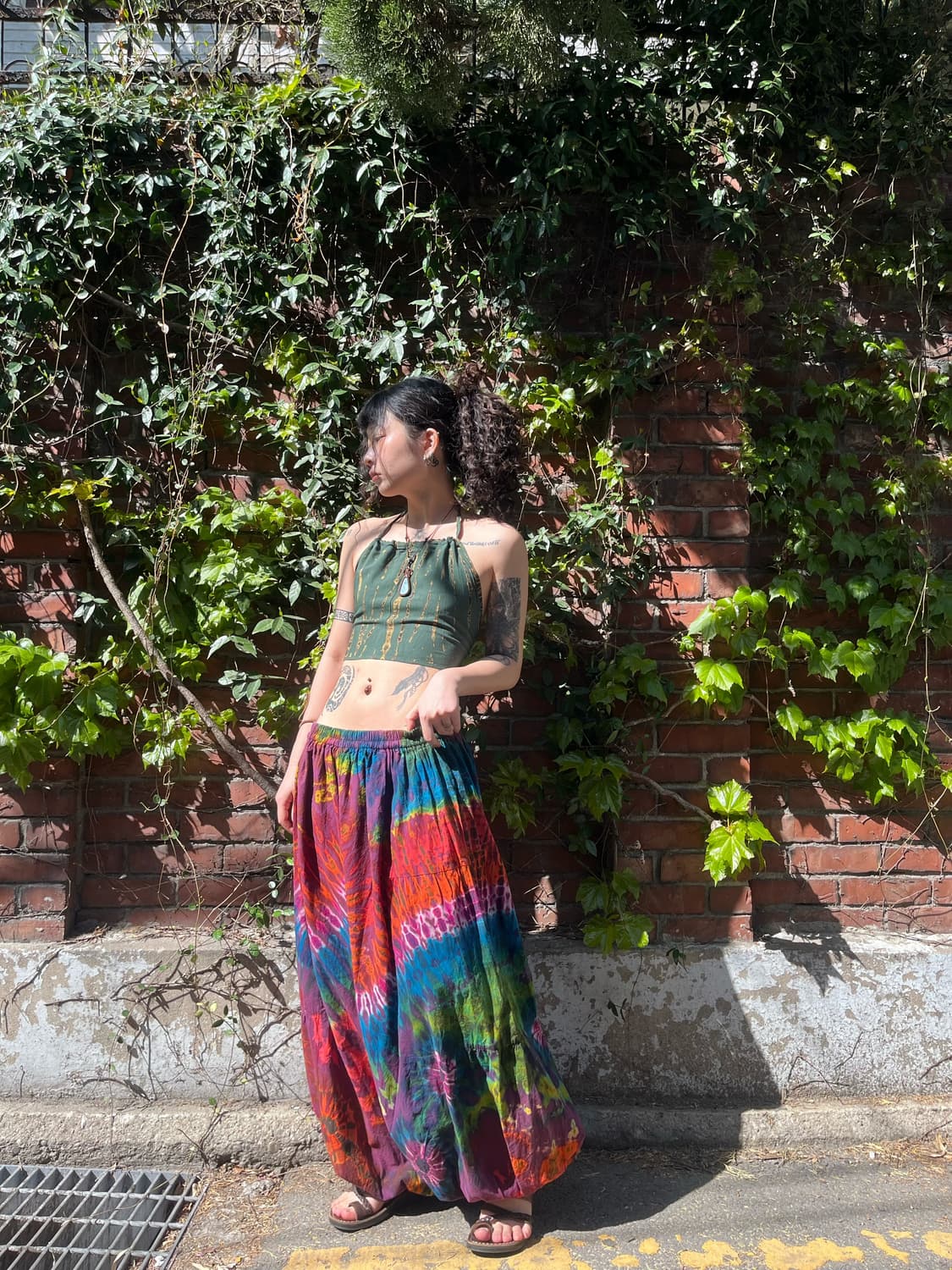 히피 타이다이 벌룬 와이드 팬츠 상품이미지3