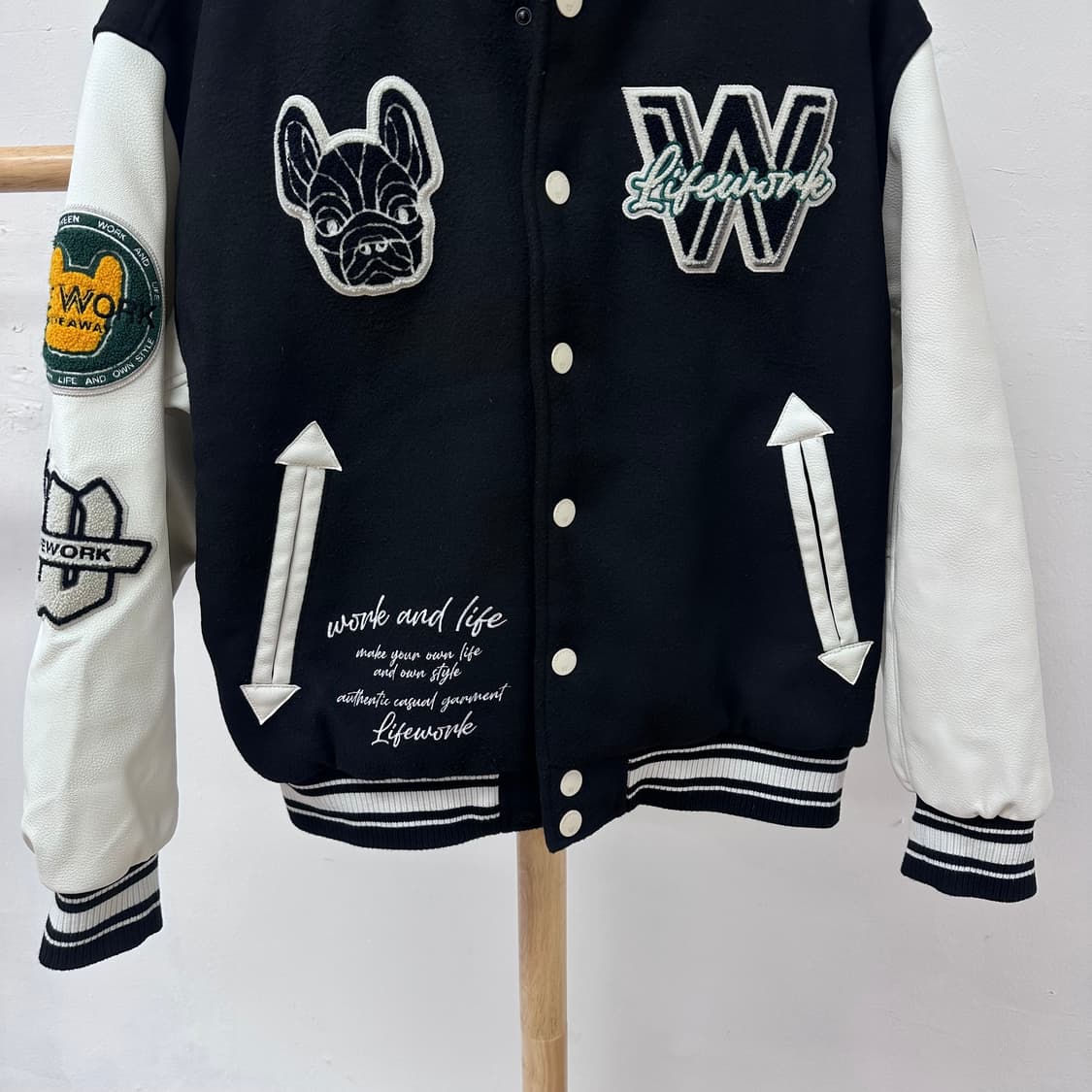 라이프워크 힙독 바시티 자켓 블랙 S사이즈 J25 상품이미지3