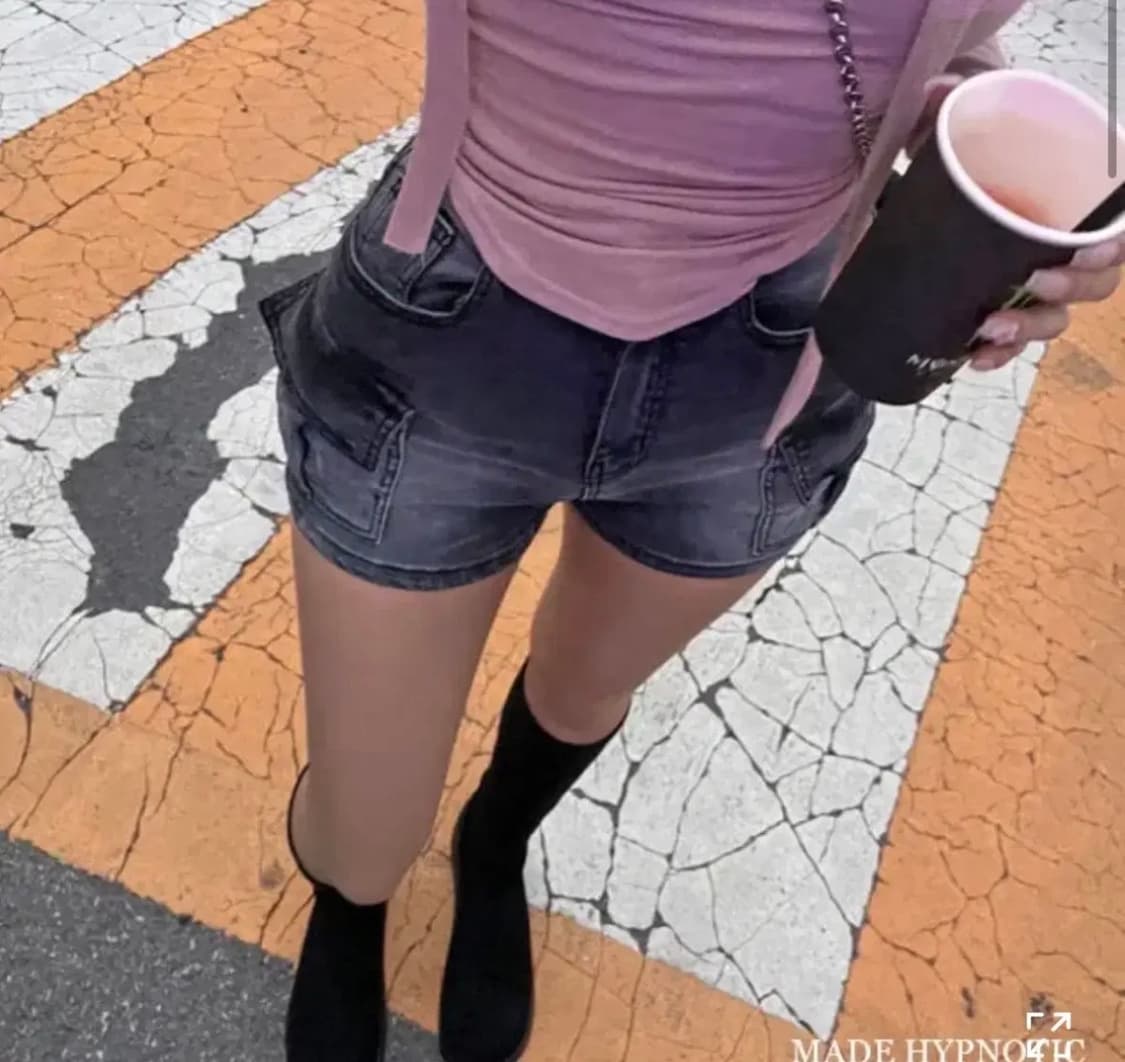 히프나틱 자체제작 하이웨스트 카고 숏 팬츠 상품이미지2