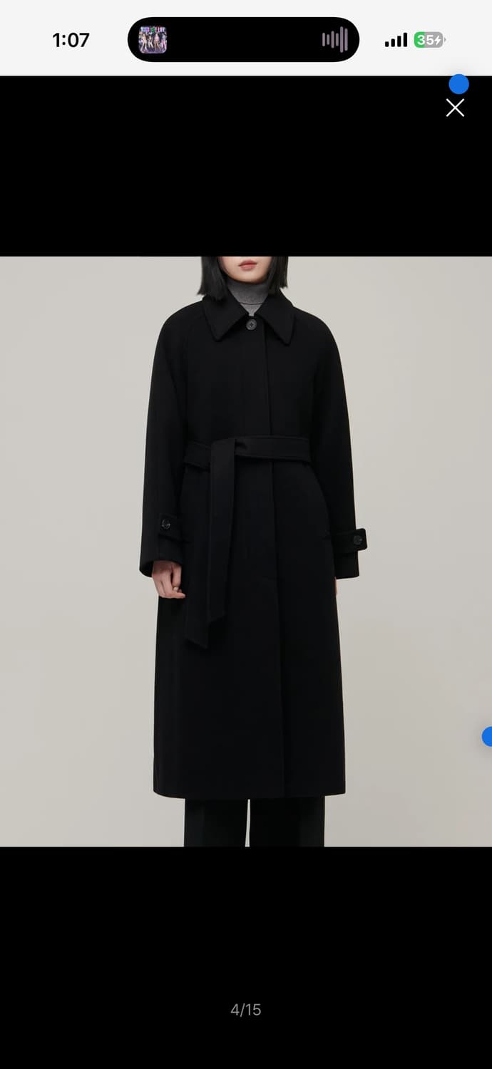 [한소희 착용] 우먼즈 캐시미어 블렌드 발마칸 로브 코트 s 상품이미지1