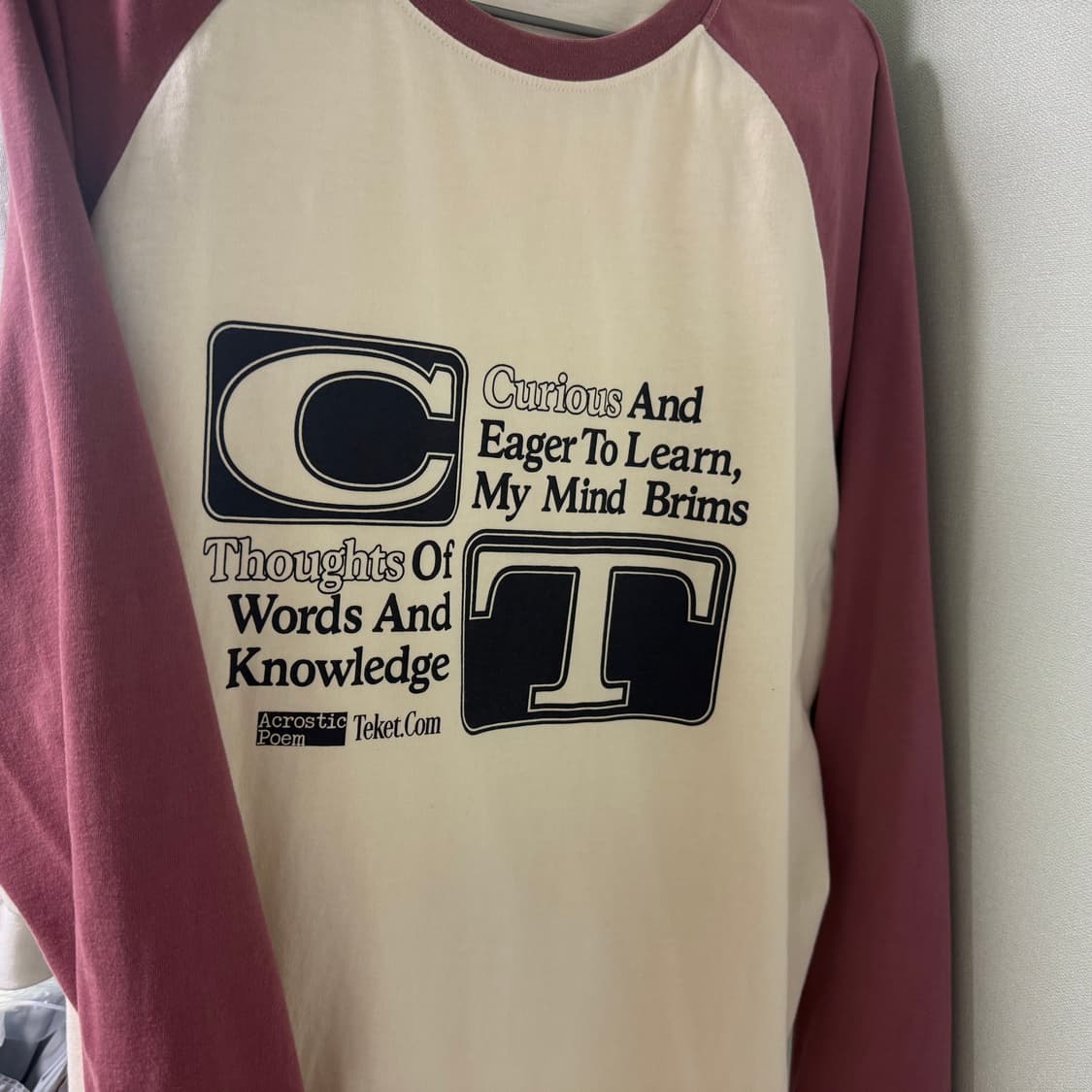 테켓 롱슬리브 MEANING L/S TEE 크림 m사이즈 상품이미지4