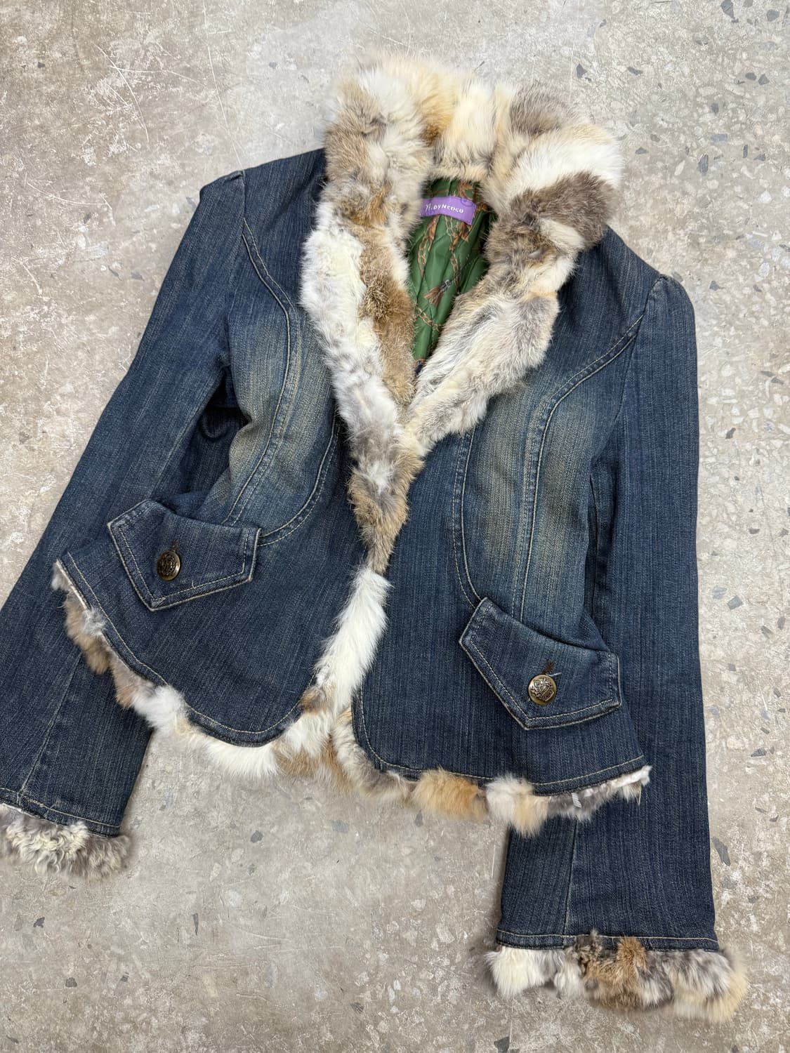 y2k 퍼트리밍 데님 아일렛 자켓 상품이미지8