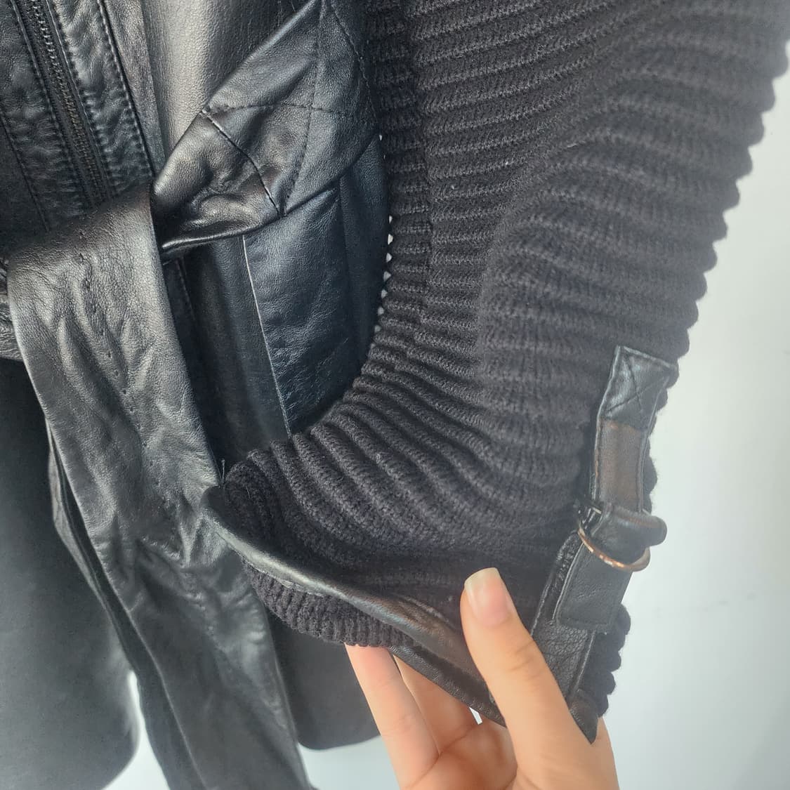 명품 이태리 가죽 트리밍 자켓 상품이미지3