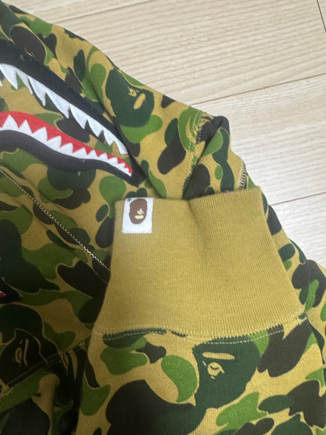 베이프 abc 카모 샤크 풀 집 후드 그린 녹계 상품이미지4