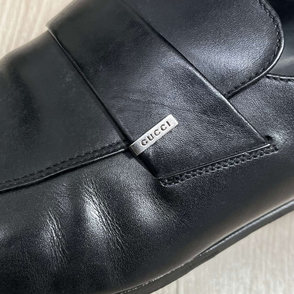 [40.5,260] 구찌 레더 슬립온 로퍼 블랙 상품이미지2