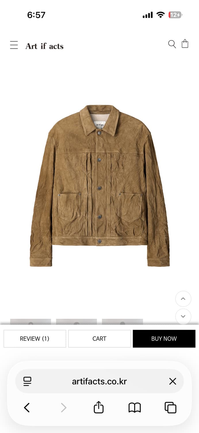 [m] 아트 이프 액츠 워시드 스웨이드 트러커 레더 자켓 상품이미지2